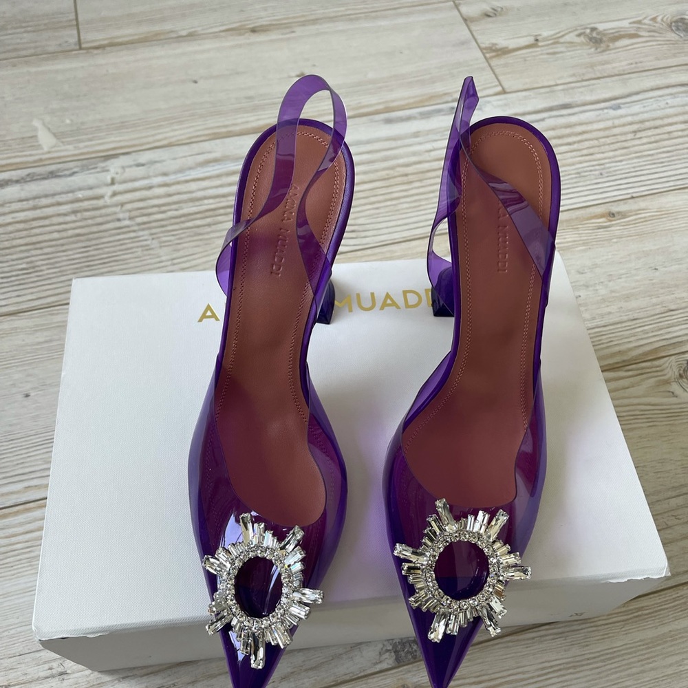 Amina muaddi belgum heels never worn